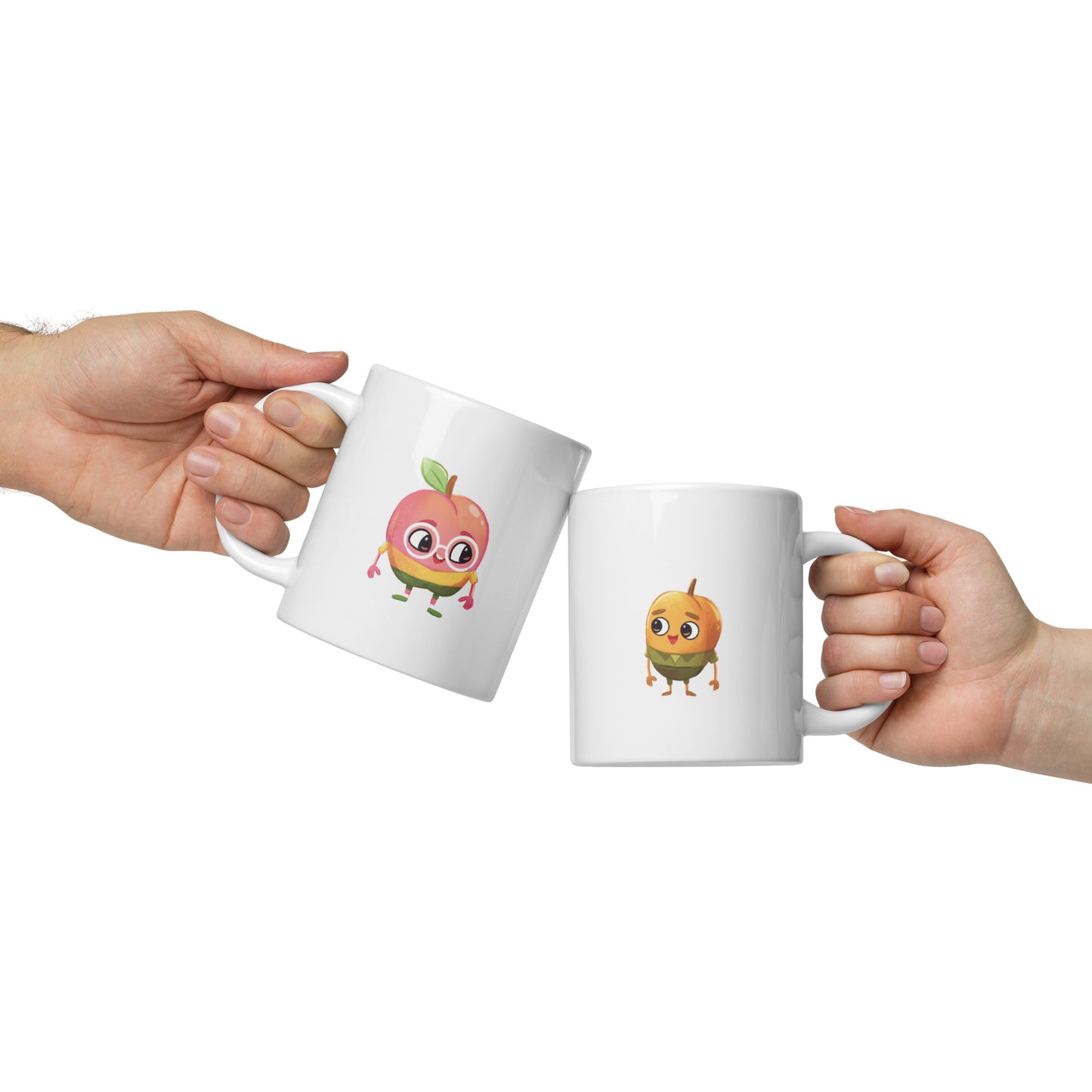 Peach and Apricot White Mug